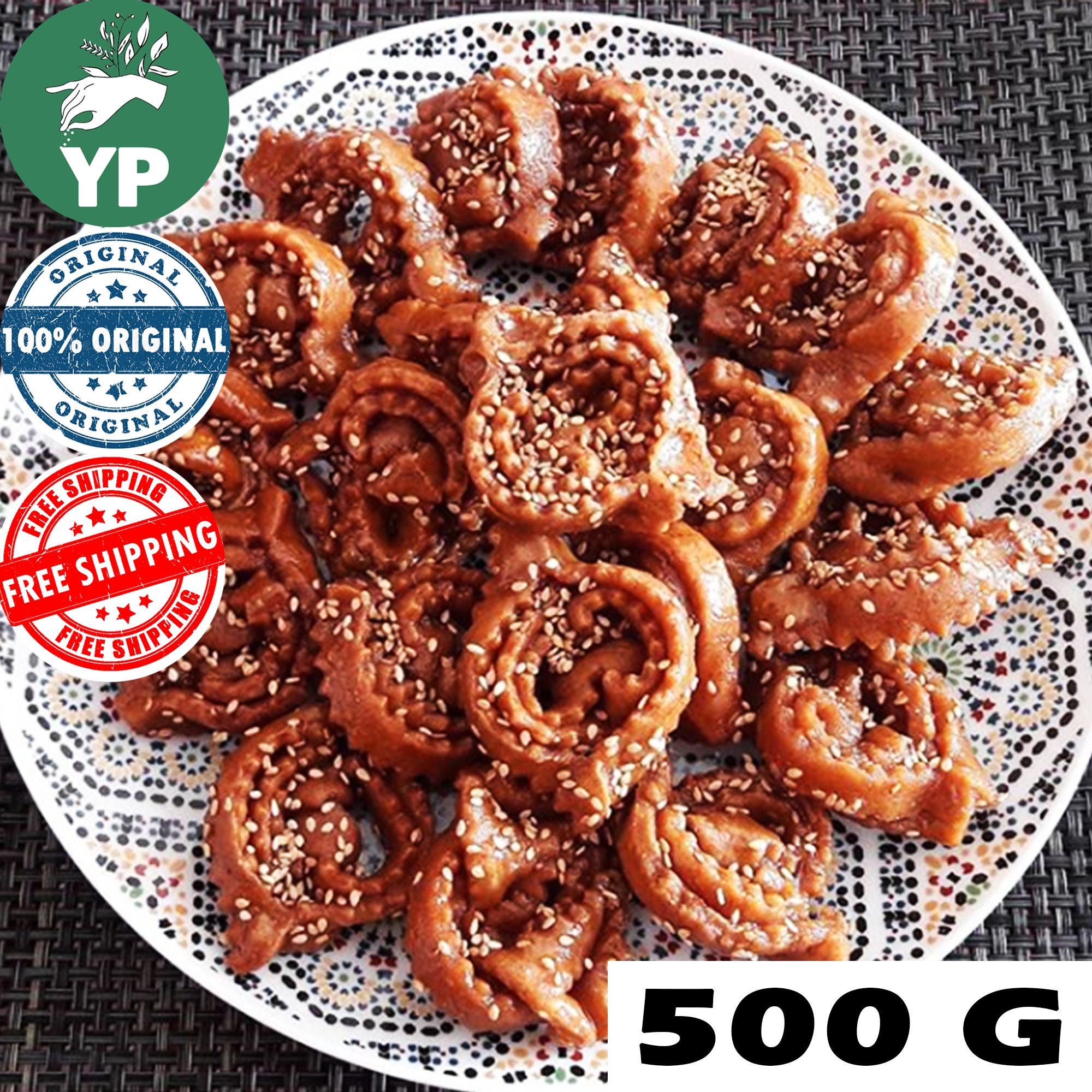 Handmade Moroccan Chebakia Sweets 500G - حلوى الشباكية شباكية - Yassine ...